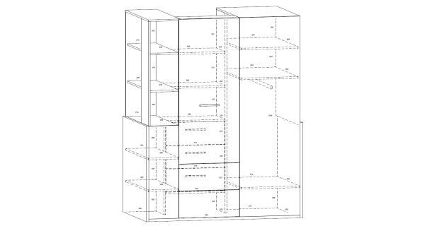 Skříň LEPON 155, dub artisan/bílá/zelená, 5 let záruka