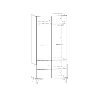 Skříň LEPON 95, dub artisan/bílá/zelená, 5 let záruka