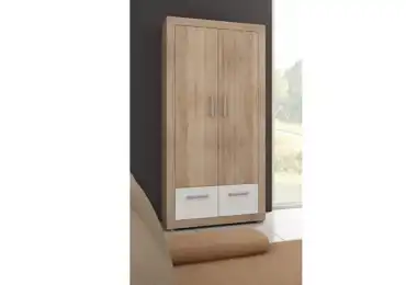 Skříň MOLTENO 2D, dub sonoma/bílý lesk