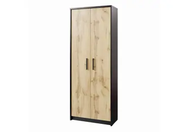 Skříň NEJBY GIANNI 4 police, černá/dub wotan