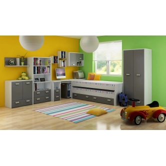 Skříň NELLORE, craft bílý/grafit, 5 let záruka