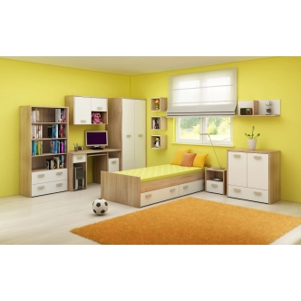 Skříň NELLORE, dub sonoma/bílá, 5 let záruka