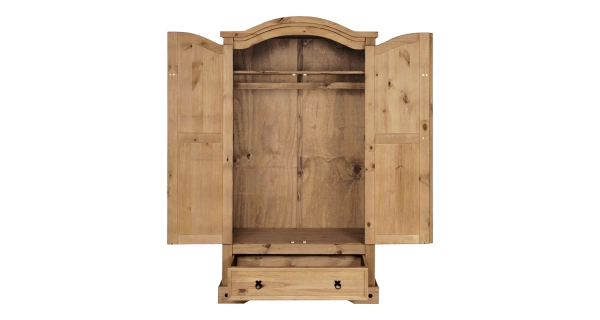 Skříň PIMBOW 2D1S, masiv borovice, vosk