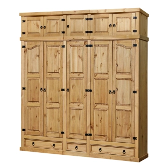 Skříň PIMBOW, masiv borovice, vosk