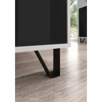 Skříň PRUDHOE 2D, bílá/černý lesk, 5 let záruka