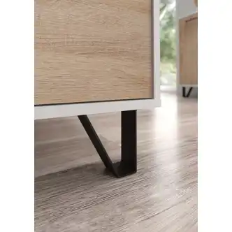 Skříň PRUDHOE 2D, bílá/dub sonoma