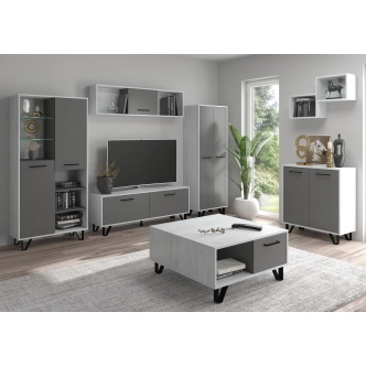 Skříň PRUDHOE 2D, craft bílý/grafit, 5 let záruka