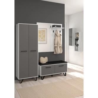 Skříň PRUDHOE 2D, craft bílý/grafit, 5 let záruka