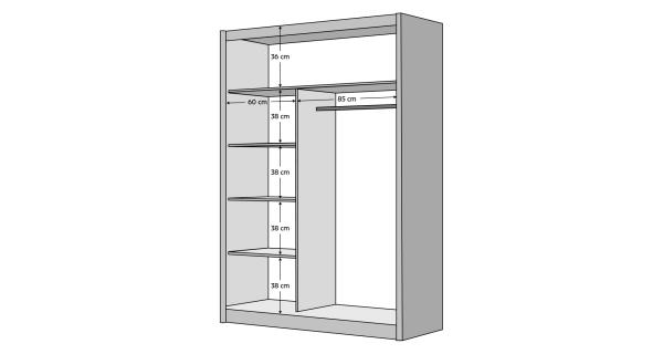 Skříň RINAME 150 s posuvnými dveřmi, bílá/černá