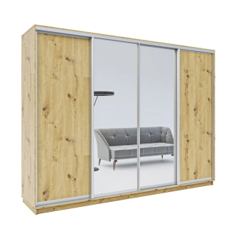 Skříň s posuvnými dveřmi GAUL o výšce 240 cm, dub artisan