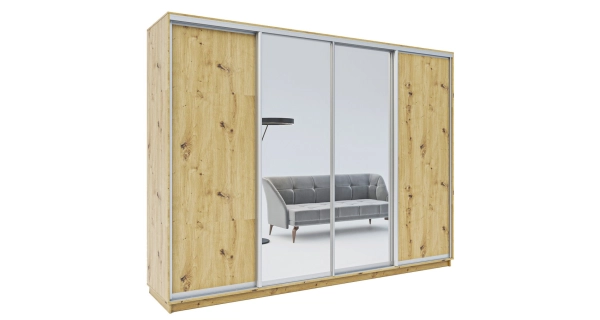 Skříň s posuvnými dveřmi GAUL o výšce 240 cm, dub artisan