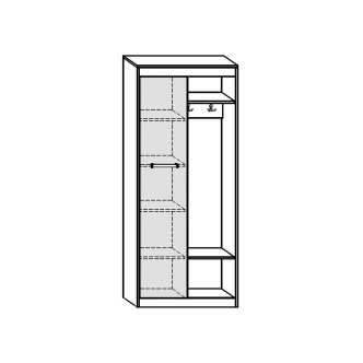 Skříň s věšákem GATTON, dub sonoma/bílý lesk, 5 let záruka