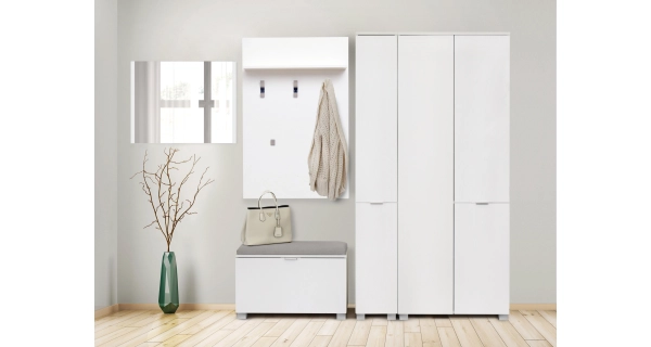 Skříň SASANKA 30, bílá/bílý lesk