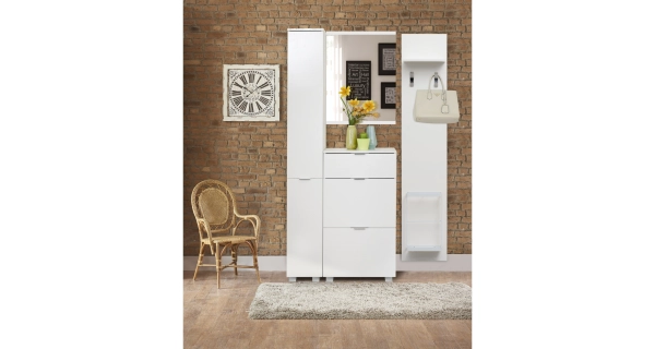 Skříň SASANKA 30, bílá/bílý lesk