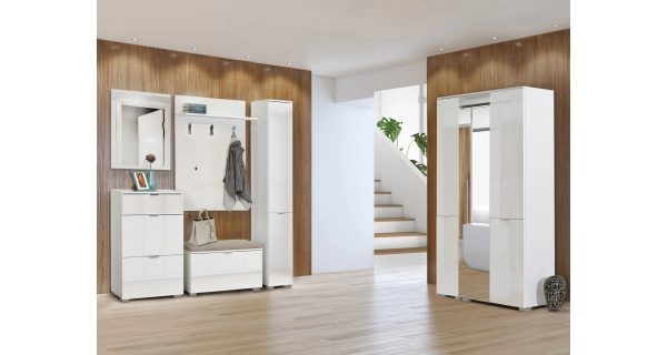 Skříň SASANKA 30, bílá/bílý lesk