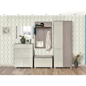 Skříň SASANKA 80, dub nordic/písek lesk