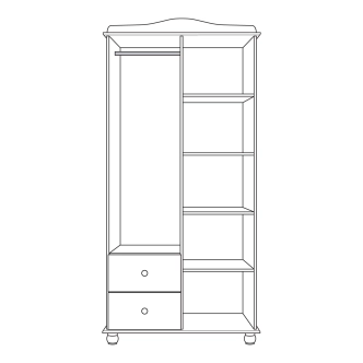 Skříň SHIRA 2D2S, borovice