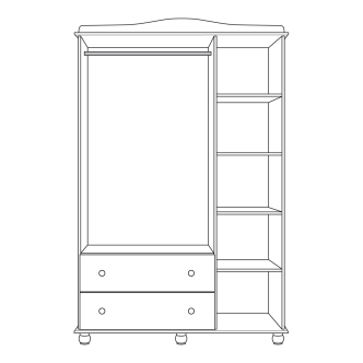 Skříň SHIRA 3D2S, borovice