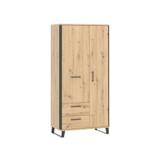 Skříň SOMONI, dub artisan/černá