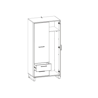 Skříň SOMONI, dub artisan/černá