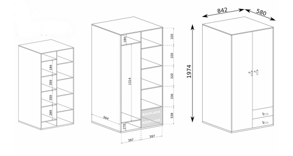 Skříň TARAMI, ořech