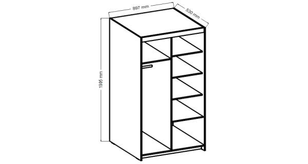 Skříň TEKEN 2D 3S, bílá