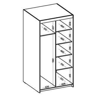 Skříň TEKEN 2D 3S, dub lefkas