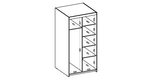 Skříň TEKEN 2D 3S, dub sonoma