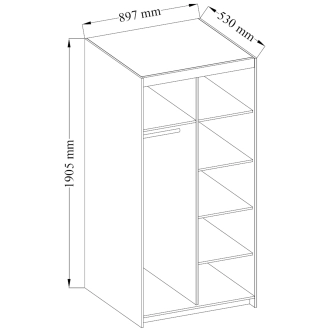 Skříň TEKEN 2D, bílá