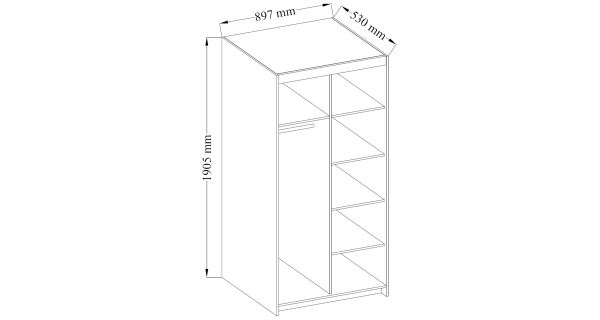 Skříň TEKEN 2D, bílá