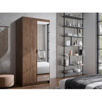 Skříň TEKEN 2D se zrcadlem, dub lefkas