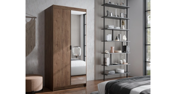 Skříň TEKEN 2D se zrcadlem, dub lefkas