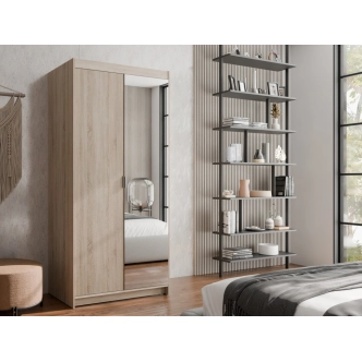 Skříň TEKEN 2D se zrcadlem, dub sonoma