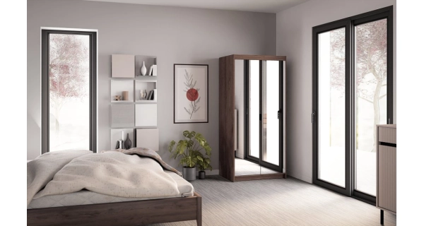 Skříň TEKEN 2D se zrcadly, dub lefkas