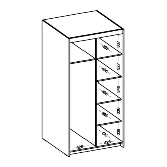 Skříň TEKEN 2D se zrcadly, dub sonoma