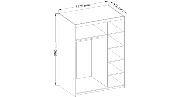 Skříň TEKEN 3D, bílá