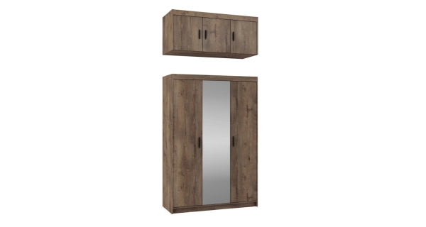 Skříň TEKEN 3D se zrcadlem, dub lefkas