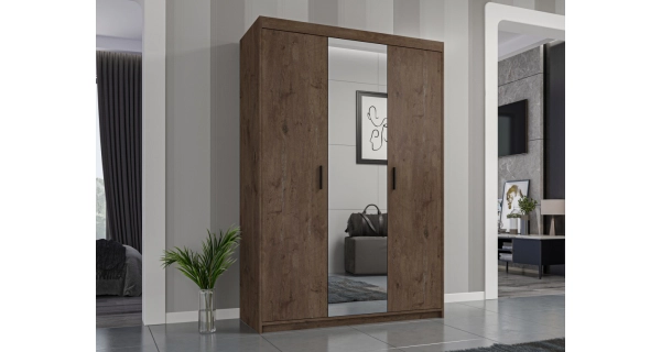 Skříň TEKEN 3D se zrcadlem, dub lefkas