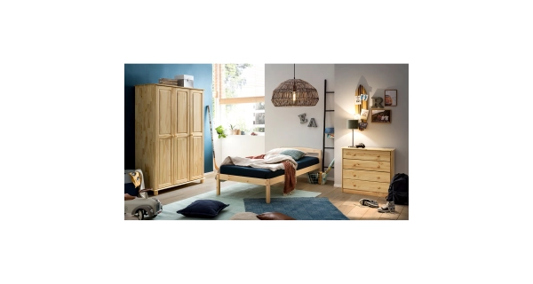 Skříň třídvéřová CULLEN, masiv borovice