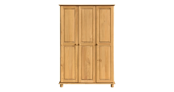 Skříň třídvéřová CULLEN, masiv borovice/vosk