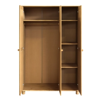 Skříň třídvéřová CULLEN, masiv borovice/vosk