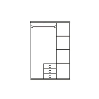 Skříň třídveřová FOSSIL, masiv borovice, moření: …