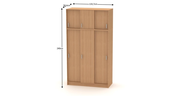 Skříň třídvéřová PULAU NEW, buk