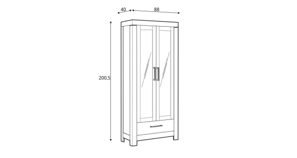 Skříň VALDIVIA, dub stirling, 5 let záruka