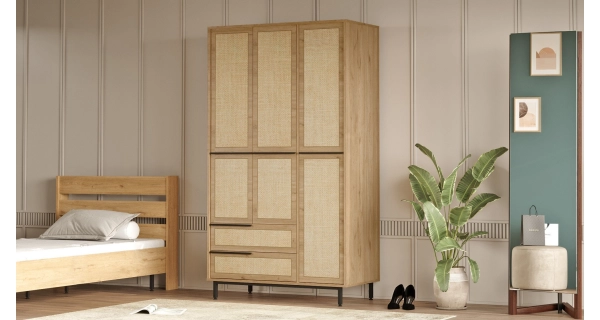 Skříň VELVON typ 3, vlašský ořech/dub