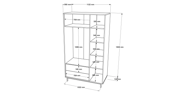 Skříň VELVON typ 3, vlašský ořech