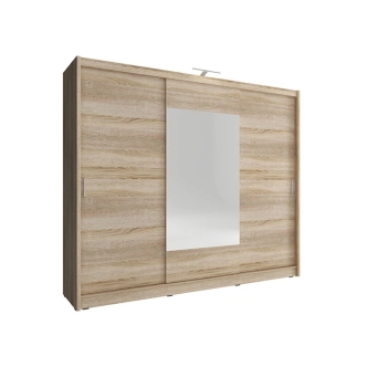 Skříň WILLIE se zrcadlem 250 cm, dub sonoma