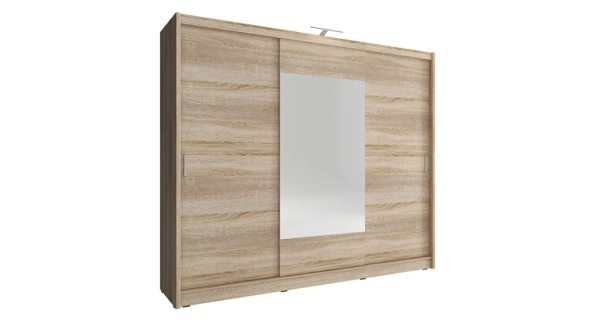 Skříň WILLIE se zrcadlem 250 cm, dub sonoma