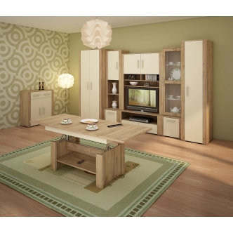 Skříň WUBIN, craft zlatý/krém/craft zlatý, 5 let záruka