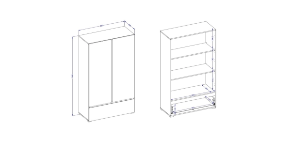 Skříňka BONIFACIO 2D1S, bílá/černá